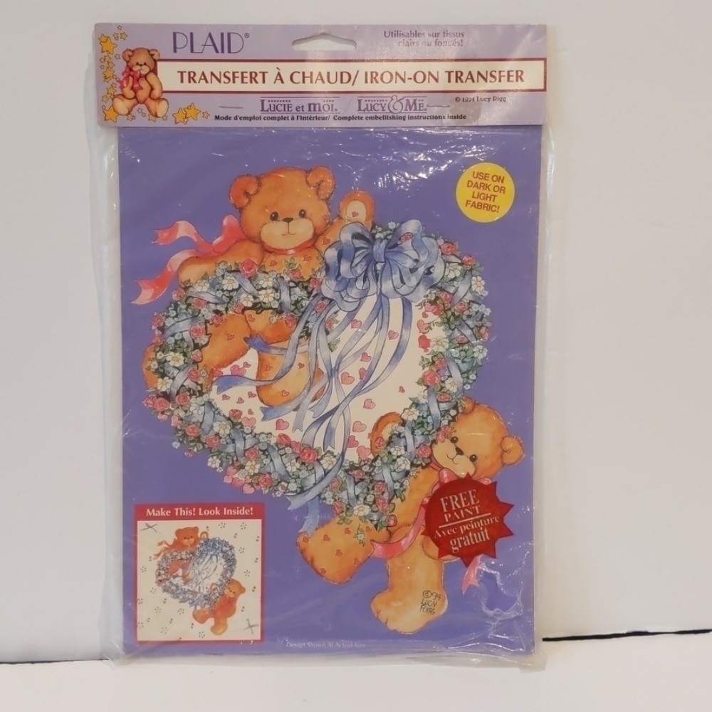 2/$20 Plaid iron on transfer teddy bears